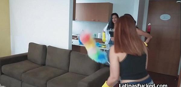  Three spicy Latina house cleaners doing extra